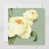 ボタニカ | Sage Yellowヴィンテージバラ結婚ズ 招待状 (裏面)