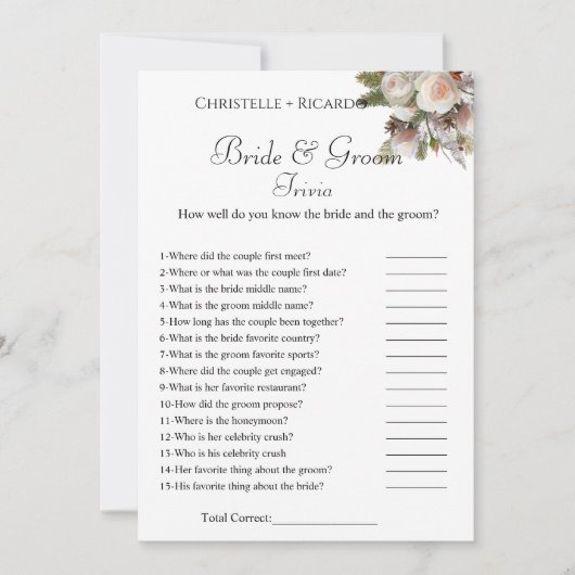 ボタニカlbrideトリビアブライダルシャワーゲームカード 案内状 (正面)