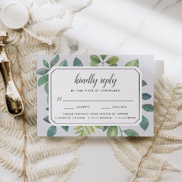 ボタニカRSVPカードと食事の選択 出欠カード