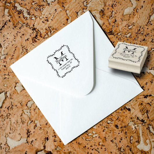 ボタニスタイリッシュカル縁どカスタムモノグラム ラバースタンプ