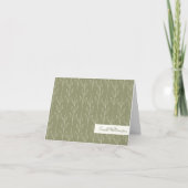 ボタニスタイリッシュ素朴カルセージ緑パーソナライズされた ノートカード (正面)