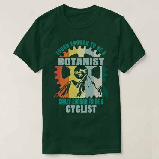 ボタニストバイクもしくは自転車に乗る人デザイン Tシャツ (デザイン正面)