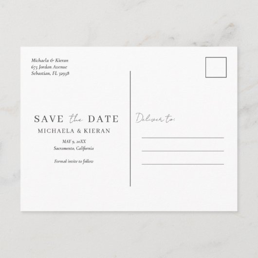 ボタニッおもしろいク無料ドリンクウェディング日付を保存 案内ポストカード (裏面)