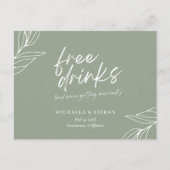 ボタニッおもしろいク無料ドリンクウェディング日付を保存 案内ポストカード (正面)