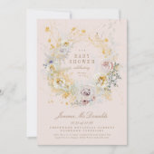 ボタニッお洒落クの赤ちゃんシャワーの招待状 招待状 (正面)