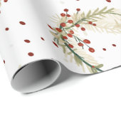 ボタニッかわいらしクフローラホリデークリスマスウィンター ラッピングペーパー (ロールコーナー)