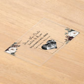 ボタニッかわいらしク半透明ウェディング日付保存 アクリル招待状 (レイダウン)