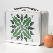 ボタニッかわいらしク緑ドードルイラストレーション メタルランチボックス (インサイチュ)