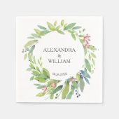 ボタニッかわいらしク赤面ピンク結婚ズ スタンダードカクテルナプキン (正面)