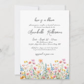 ボタニッはっきりしたクカラフル・ワイルドフラワーブライダルシャワー 招待状 (正面)