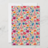 ボタニッはっきりしたク開花エレガントワイルドフラワー結婚ズ 招待状 (裏面)