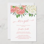 ボタニッエレガントクあじさい女の子ベビーシャワー 招待状 (正面)