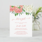 ボタニッエレガントクあじさい女の子ベビーシャワー 招待状 (スタンド正面)