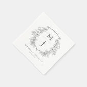 ボタニッエレガントクのクレストモノグラム結婚ズ スタンダードカクテルナプキン (角)