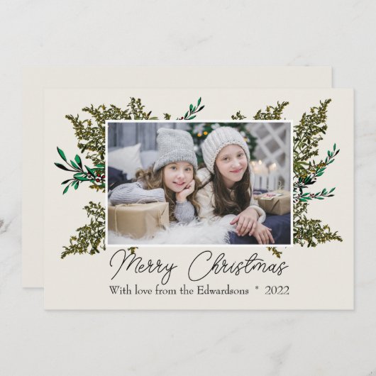 ボタニッエレガントクのメリークリスマス写真 シーズンカード (正面/裏面)