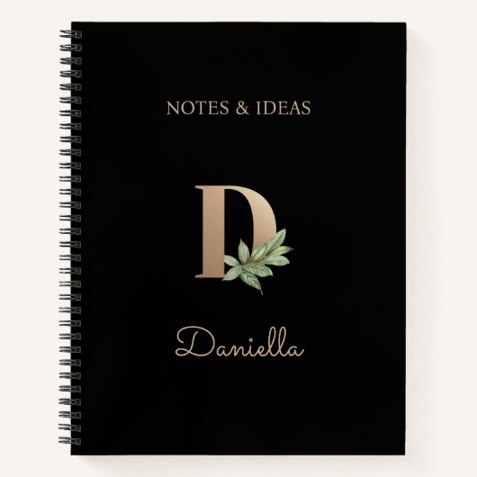 ボタニッエレガントクのモノグラムレターD ノートブック (正面)