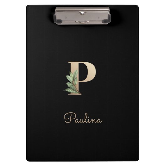 ボタニッエレガントクのモノグラム文字P クリップボード (正面)