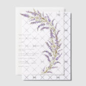 ボタニッエレガントクの手絵を描ラベンダー結婚ズ ベラム紙招待状 (オフセット (招待状))
