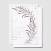 ボタニッエレガントクの手絵を描ラベンダー結婚ズ ベラム紙招待状 (オフセット)