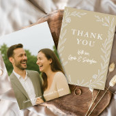 ボタニッエレガントクの結婚写真ロマンチック サンキューカード