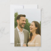 ボタニッエレガントクの結婚写真ロマンチック サンキューカード (正面)