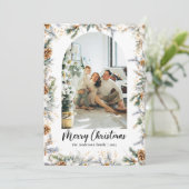 ボタニッエレガントクの緑とアーチフォトクリスマス シーズンカード (スタンド正面)