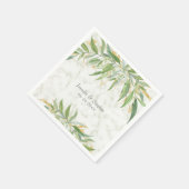 ボタニッエレガントクの緑と大理石の結婚ナップ スタンダードカクテルナプキン (角)