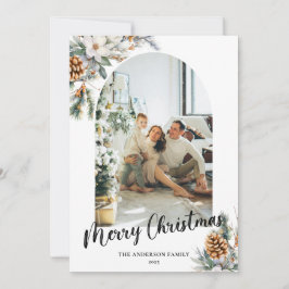 ボタニッエレガントクの緑のアーチ&フォトクリスマス シーズンカード