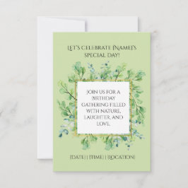ボタニッエレガントクの緑の誕生日パーティー 招待状