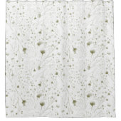 ボタニッエレガントクの繊細なグリーンフローラデザイン シャワーカーテン (正面)