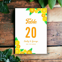 ボタニッエレガントクひまわり夏のフローラ結婚ズ テーブルナンバー
