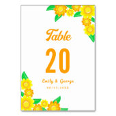 ボタニッエレガントクひまわり夏のフローラ結婚ズ テーブルナンバー (正面)