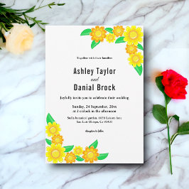 ボタニッエレガントクひまわり夏のフローラ結婚ズ 招待状