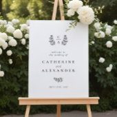 ボタニッエレガントクイニシャル結婚のサイン ポスター
