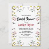 ボタニッエレガントクウォーター色フローラブライダルシャワー 招待状 (正面)