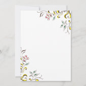 ボタニッエレガントクウォーター色フローラブライダルシャワー 招待状 (裏面)