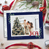 ボタニッエレガントククリスマスジョイファミリーフォトグリーティング シーズンカード