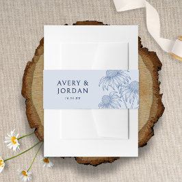 ボタニッエレガントクコンフロアーダスティブルー結婚ズ 招待状ベリーバンド