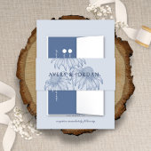 ボタニッエレガントクコンフロアーダスティブルー結婚ズ 招待状ベリーバンド