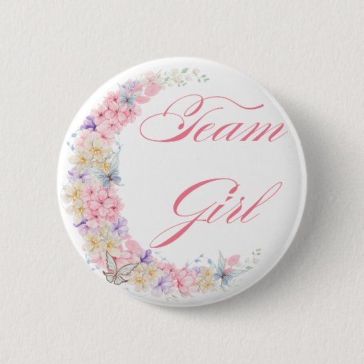 ボタニッエレガントクチーム女の子の赤ちゃんシャワーシック 缶バッジ (正面)