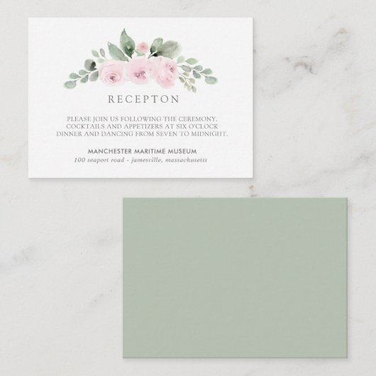 ボタニッエレガントクピンクフローラ結婚披露宴 エンクロージャーカード (正面/裏面)