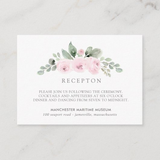 ボタニッエレガントクピンクフローラ結婚披露宴 エンクロージャーカード (正面)