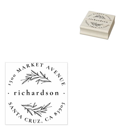 ボタニッエレガントクフォーマルネーム丸差出人住所 ラバースタンプ (押印)