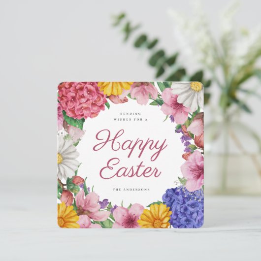 ボタニッエレガントクフラワーイースターフラットホリデーカード シーズンカード (スタンド正面)