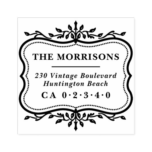 ボタニッエレガントクフレームファミリー名差出人住所 ラバースタンプ (インプリント)