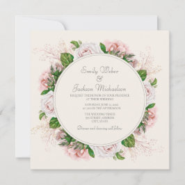 ボタニッエレガントクフローラバラクリーム結婚ズ 招待状