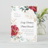 ボタニッエレガントクフローラフォトクリスマ結婚ス 招待状 (スタンド正面)