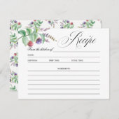 ボタニッエレガントクベリーブライダルシャワーレシピカード (正面/裏面)