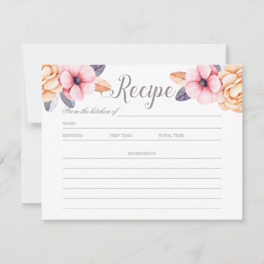 ボタニッエレガントクベリーブライダルシャワーレシピカード 招待状 (正面)