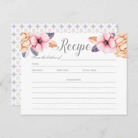 ボタニッエレガントクベリーブライダルシャワーレシピカード 招待状 (正面/裏面)